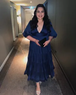 Zimmermann Pleated Midi Dress Navy Size 4 / Au 16 for rent on The Volte - image 2