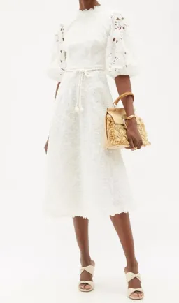 Zimmermann Lola Embroidered Midi Dress White Size 3 / Au 14 for rent on The Volte - image 3