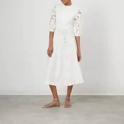 Zimmermann Lola Embroidered Midi Dress White Size 3 / Au 14 for rent on The Volte - image 2