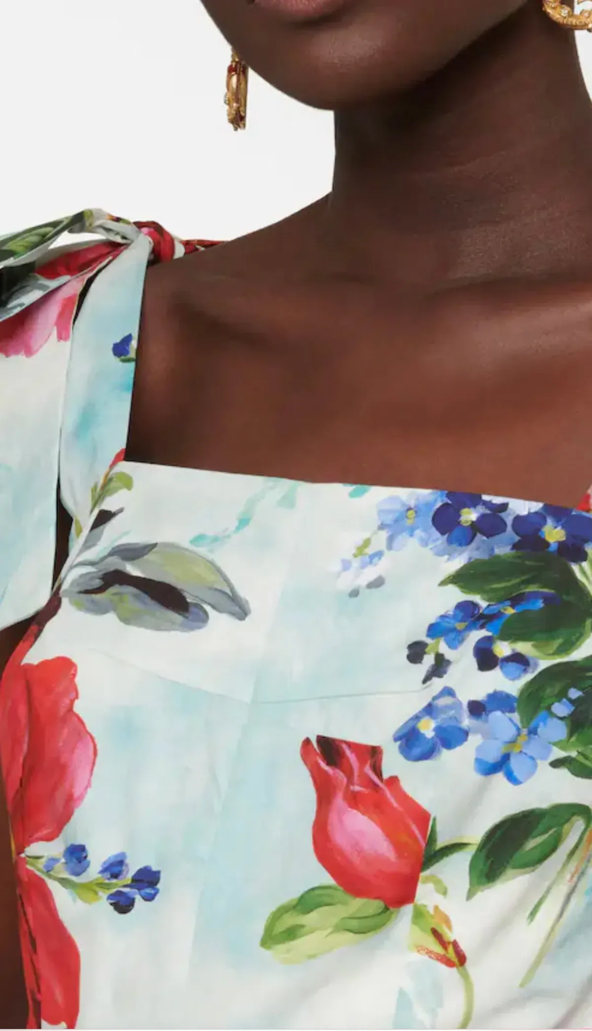 Dolce & Gabbana Cotton Poplin Mini Dress Floral Size 12 - Image 4