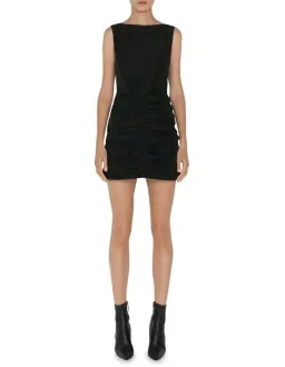 Cue Tech Ruched Mini Dress Black Size 8 for rent on The Volte - image 1