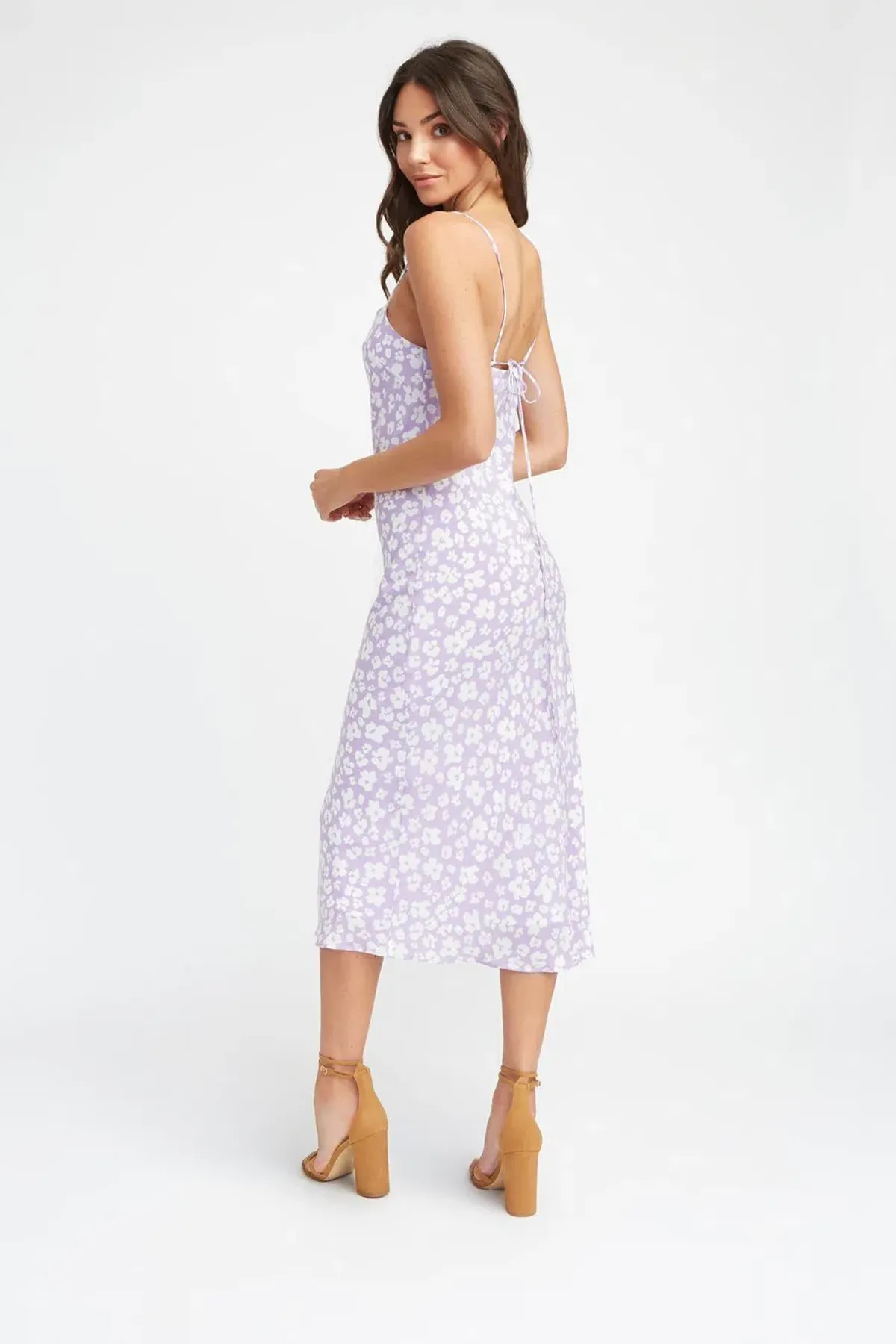 Kookai Fleur Slip Midi Dress Lilac/Floral Size 8 - Image 2