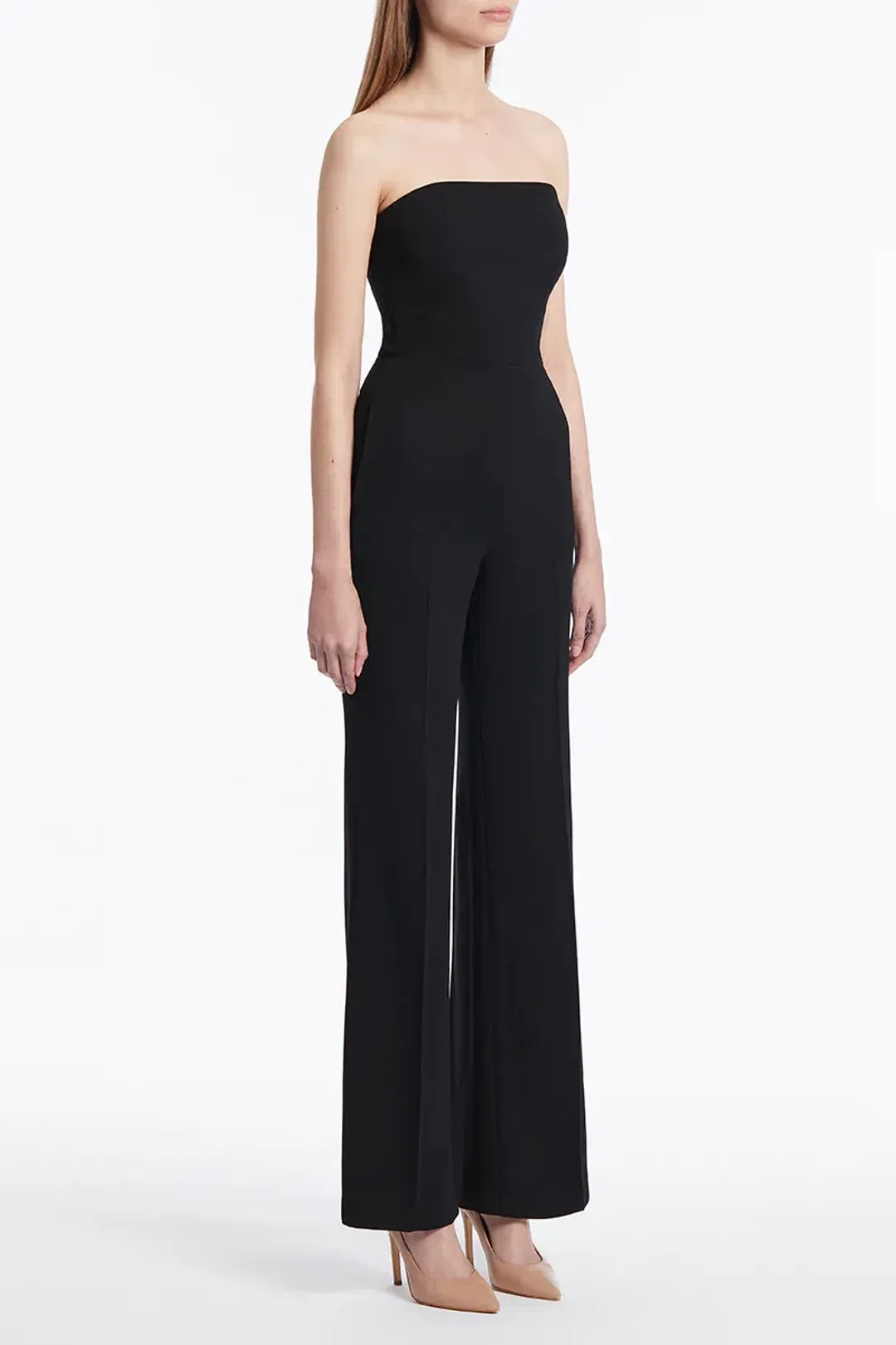 Carla Zampatti Crepe Strapless Jumpsuit Black Size XS / Au 6 for rent on The Volte - main image