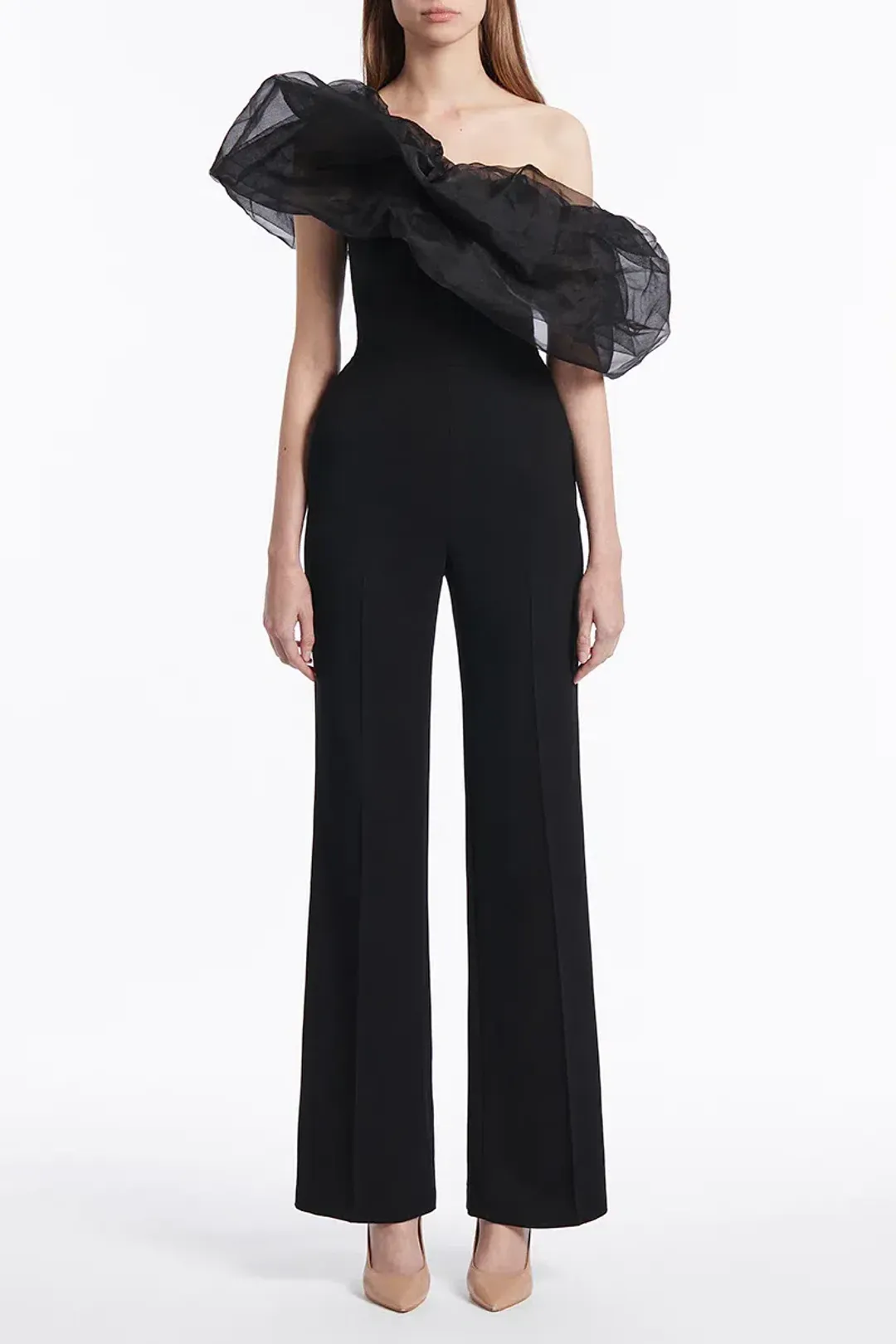 Carla Zampatti Crepe Strapless Jumpsuit Black Size XS / Au 6 for rent on The Volte - main image