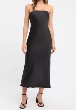Kookai Belle Strapless Slip Midi Dress Black Size 14 for rent on The Volte - image 1