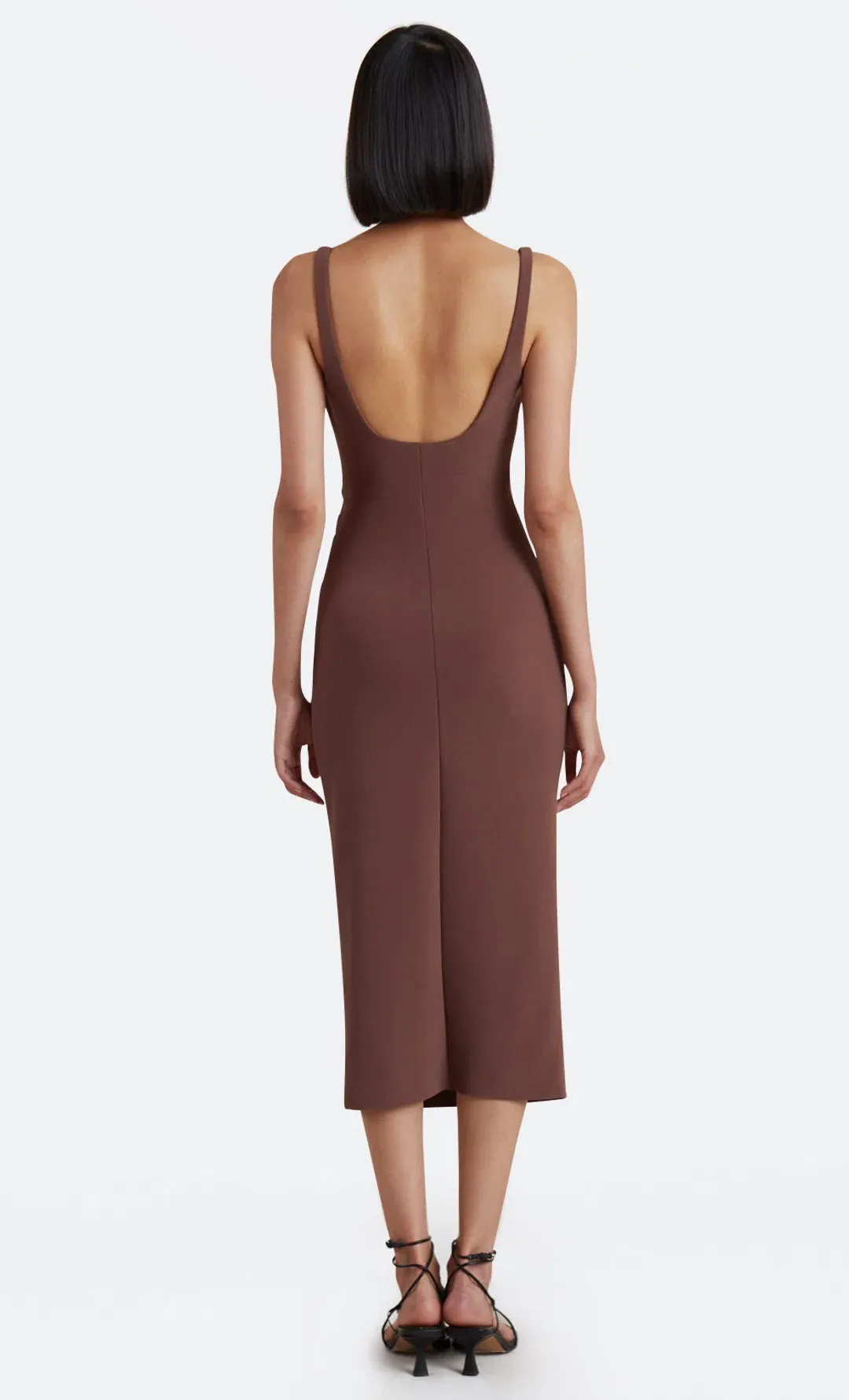 Bec & Bridge Karina Tuck Midi Dress Brown Size 6 / XS for rent on The Volte - main image