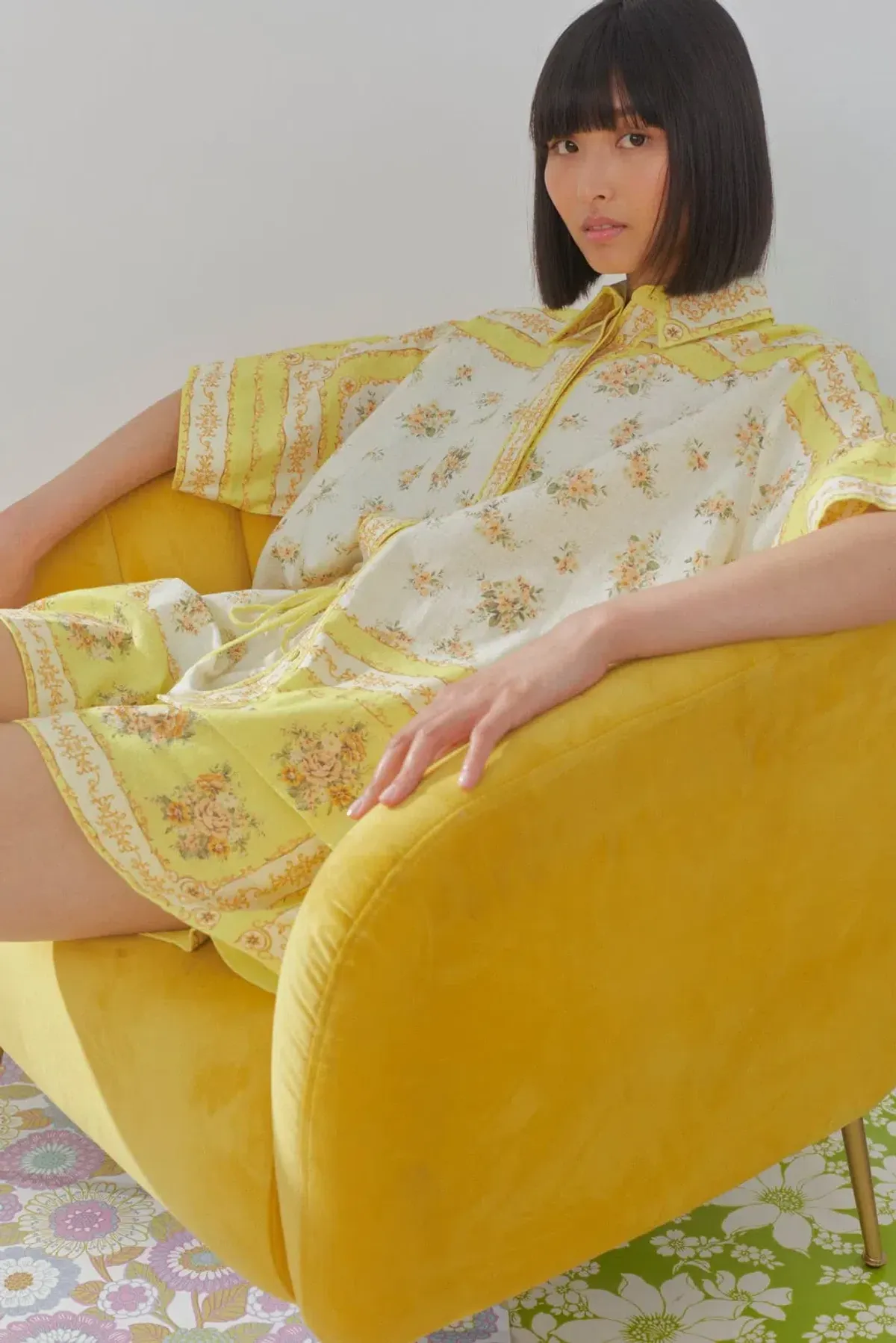 Alemaïs Catalina Yellow Shorts and Shirt Set Size 10 - Image 3