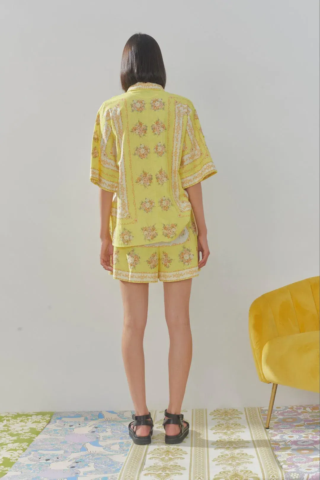 Alemaïs Catalina Yellow Shorts and Shirt Set Size 10 for rent on The Volte - main image