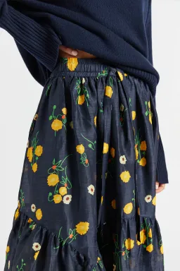 Lee Mathews Ketty Maxi Skirt in Navy Floral Size 1/Au 8 for rent on The Volte - image 4