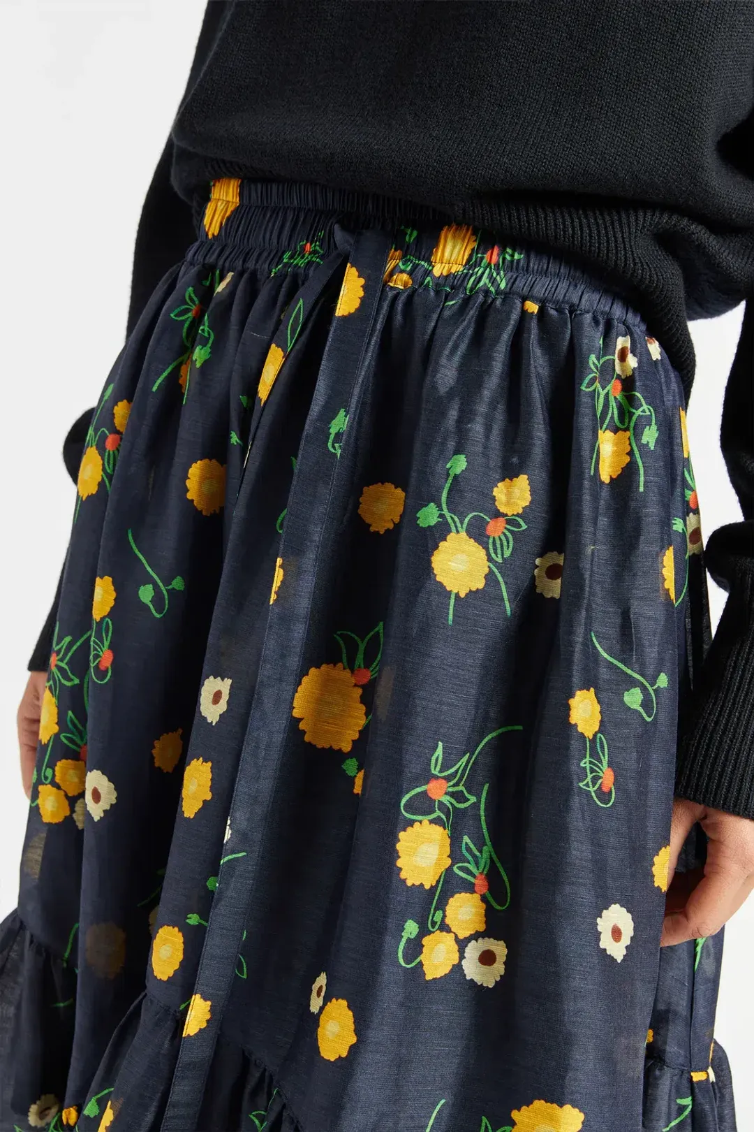 Lee Mathews Ketty Maxi Skirt in Navy Floral Size 1/Au 8 for rent on The Volte - main image