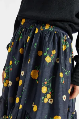 Lee Mathews Ketty Maxi Skirt in Navy Floral Size 1/Au 8 for rent on The Volte - image 3