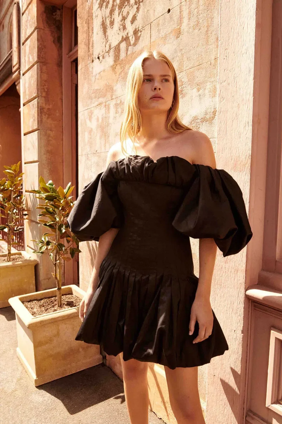 Aje Arles Off the Shoulder Mini Dress Black Size 6 - Image 2