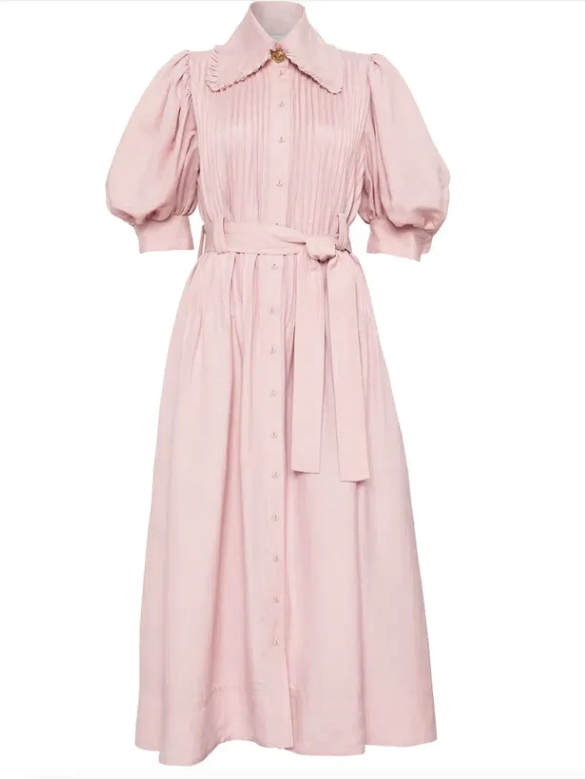 Aje Madeleine Belted Midi Dress Dusty Pink Size 16 - Image 3