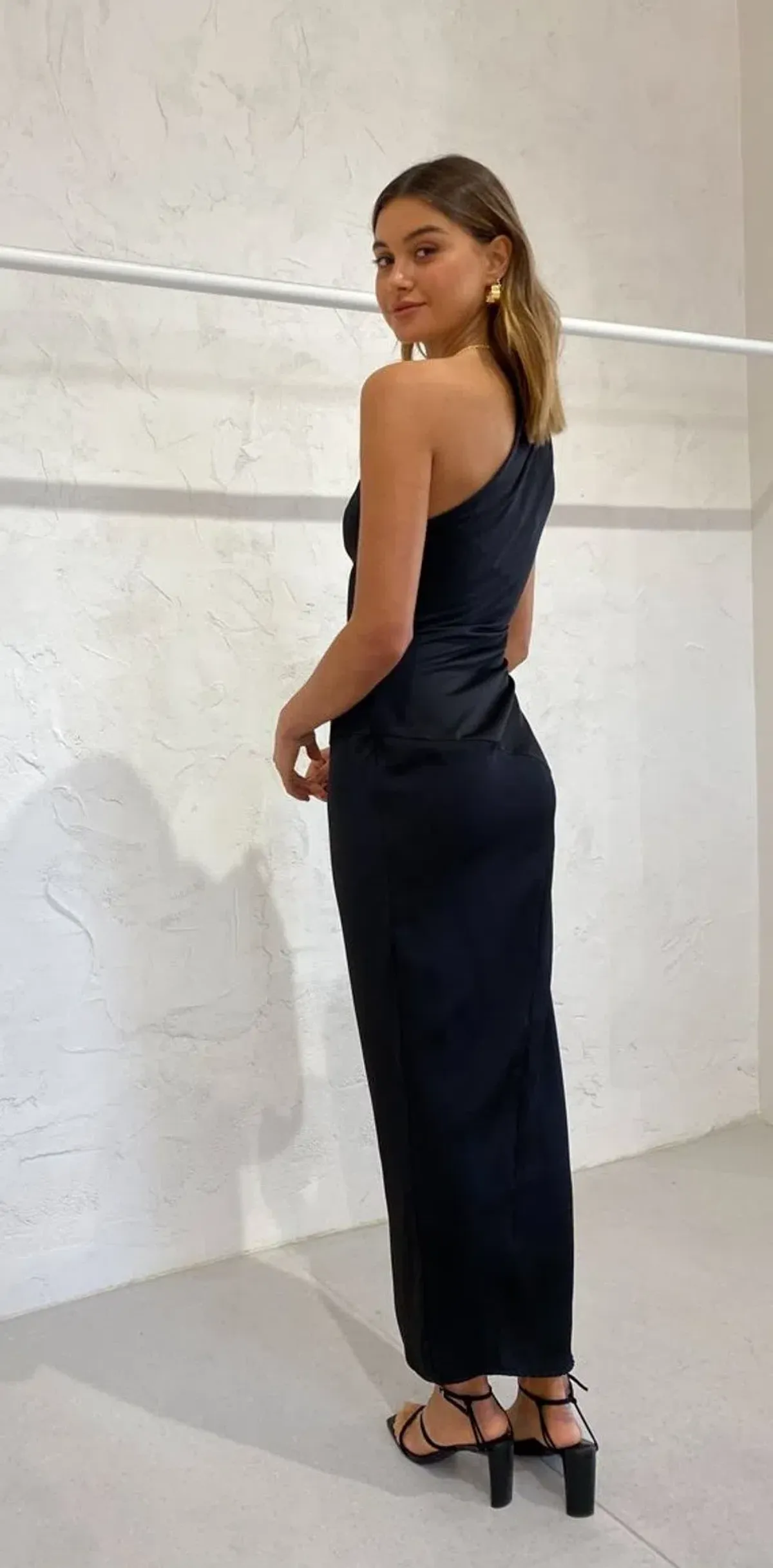 By Johnny Sliced Out Asymmetric Dress Black Size 8 - Image 3