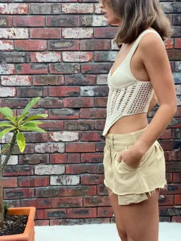 Dion Lee Crochet Corset Cream Size XS/Au 6 for rent on The Volte - image 2