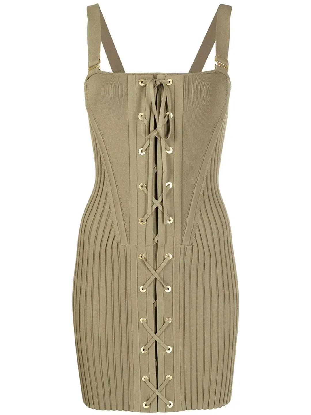 Dion Lee Laced Corset Mini Dress Moss Green Size S/AU 8 for rent on The Volte - main image