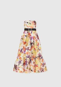 Leo Lin Poise Buster Midi Dress Water Poise Print Size AU 8 for rent on The Volte - image 1