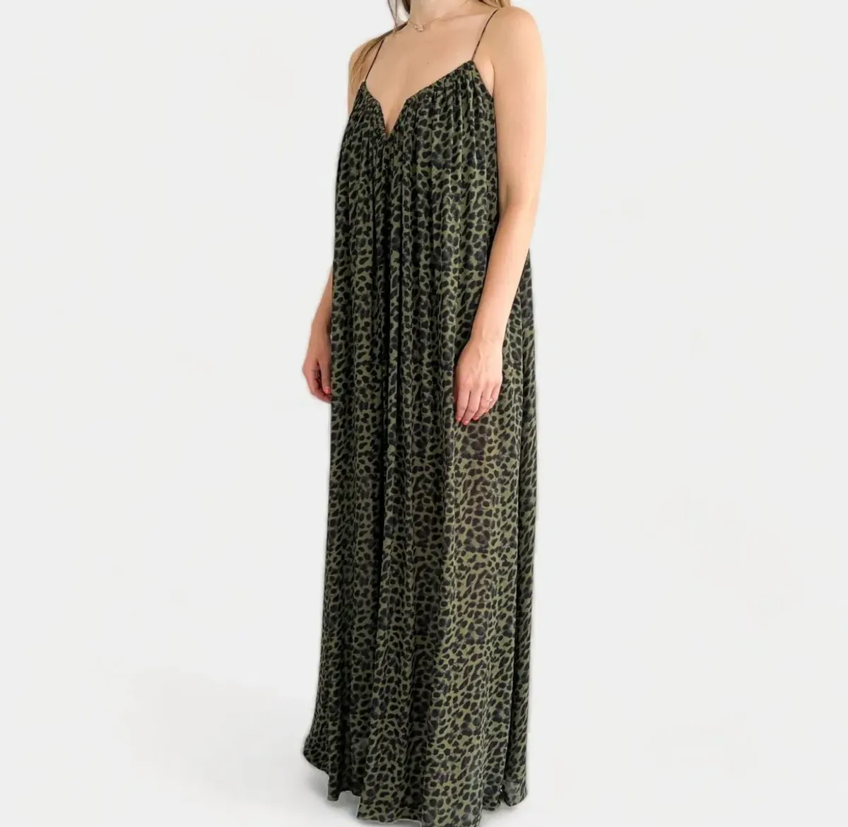 Camilla And Marc Tatami Full Maxi Dress Green Animal Print Size 8 - Image 2
