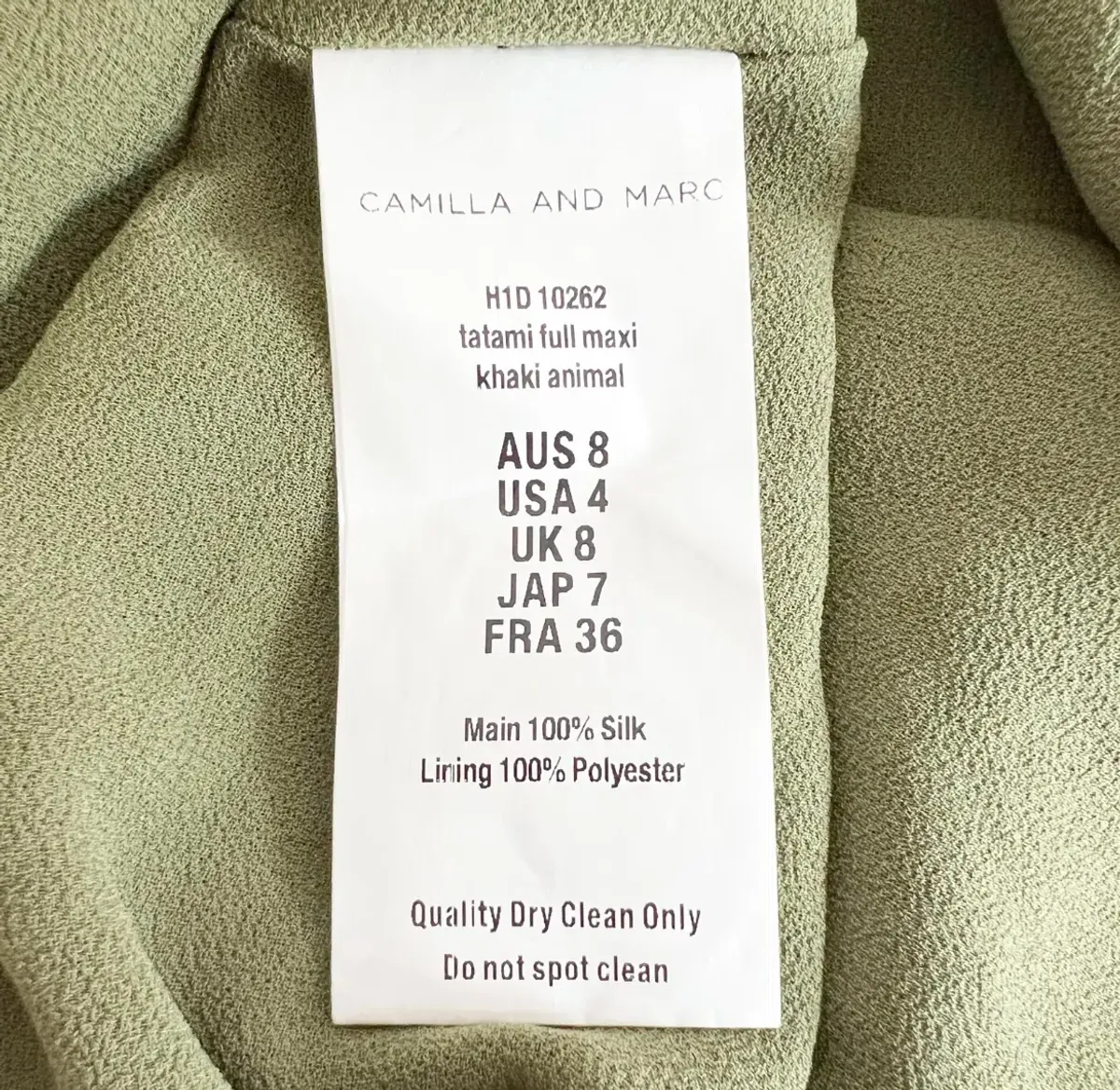 Camilla And Marc Tatami Full Maxi Dress Green Animal Print Size 8 - Image 6