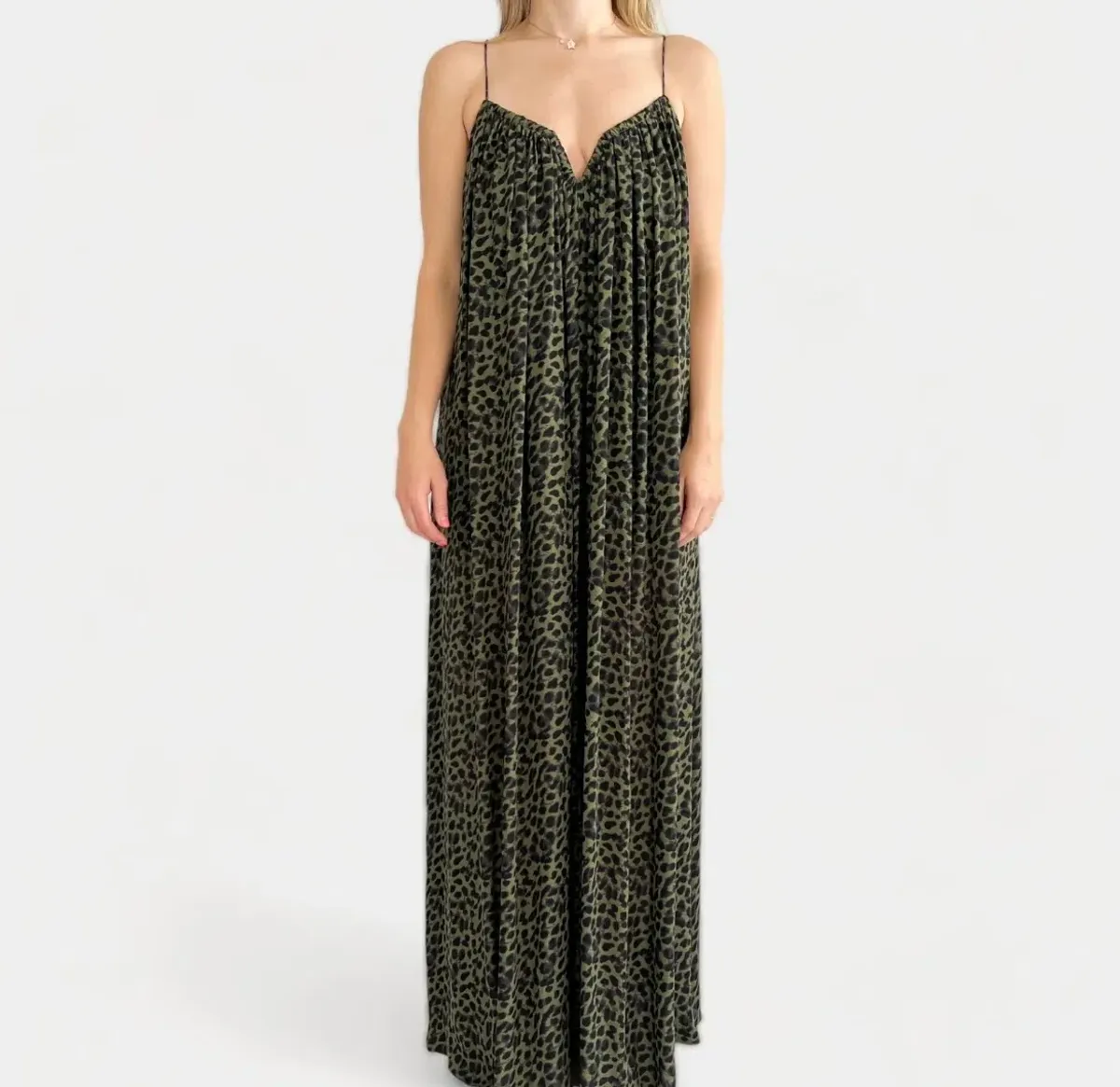 Camilla And Marc Tatami Full Maxi Dress Green Animal Print Size 8 - Image 1