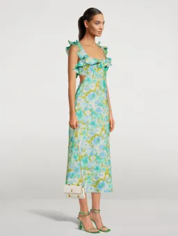 Zimmermann High Tide Frilled Mini Aqua Irate Floral Size 2/Au 12 for rent on The Volte - image 2