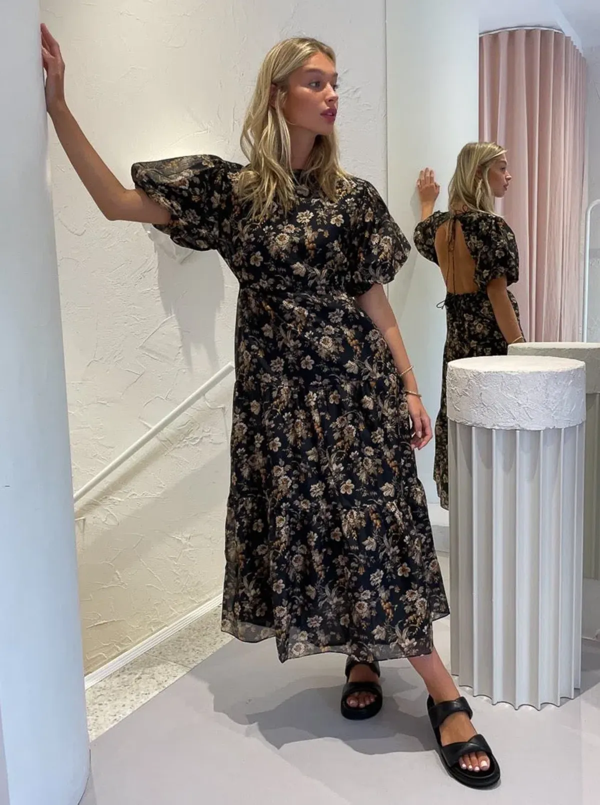 Sir the Label Amerie Open-back Midi Dress Floral Size 2/Au 10 - Image 2