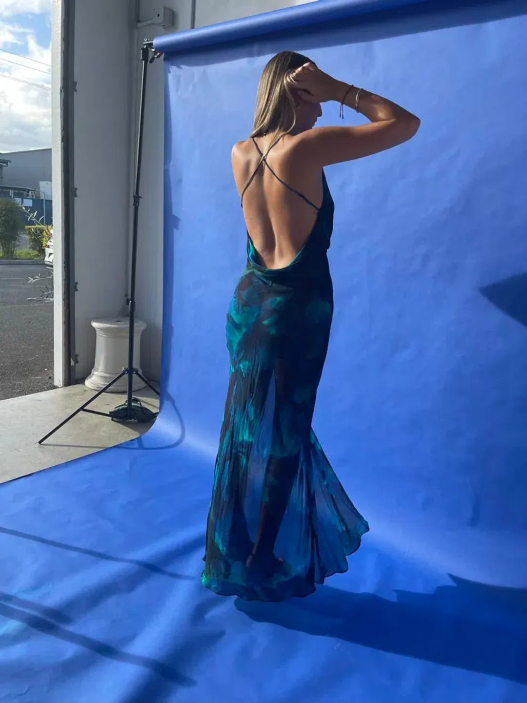Rat & Boa Rafinha Maxi Dress Blue & Black Print Size M/Au 10 for rent on The Volte - main image