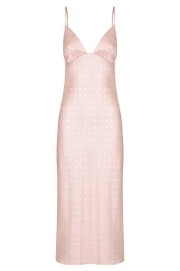 Shona Joy Bias Slip Midi Dress in Strawberry/Cream Spot Size 10 for rent on The Volte - image 3