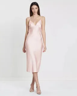 Shona Joy Bias Slip Midi Dress in Strawberry/Cream Spot Size 10 for rent on The Volte - image 1