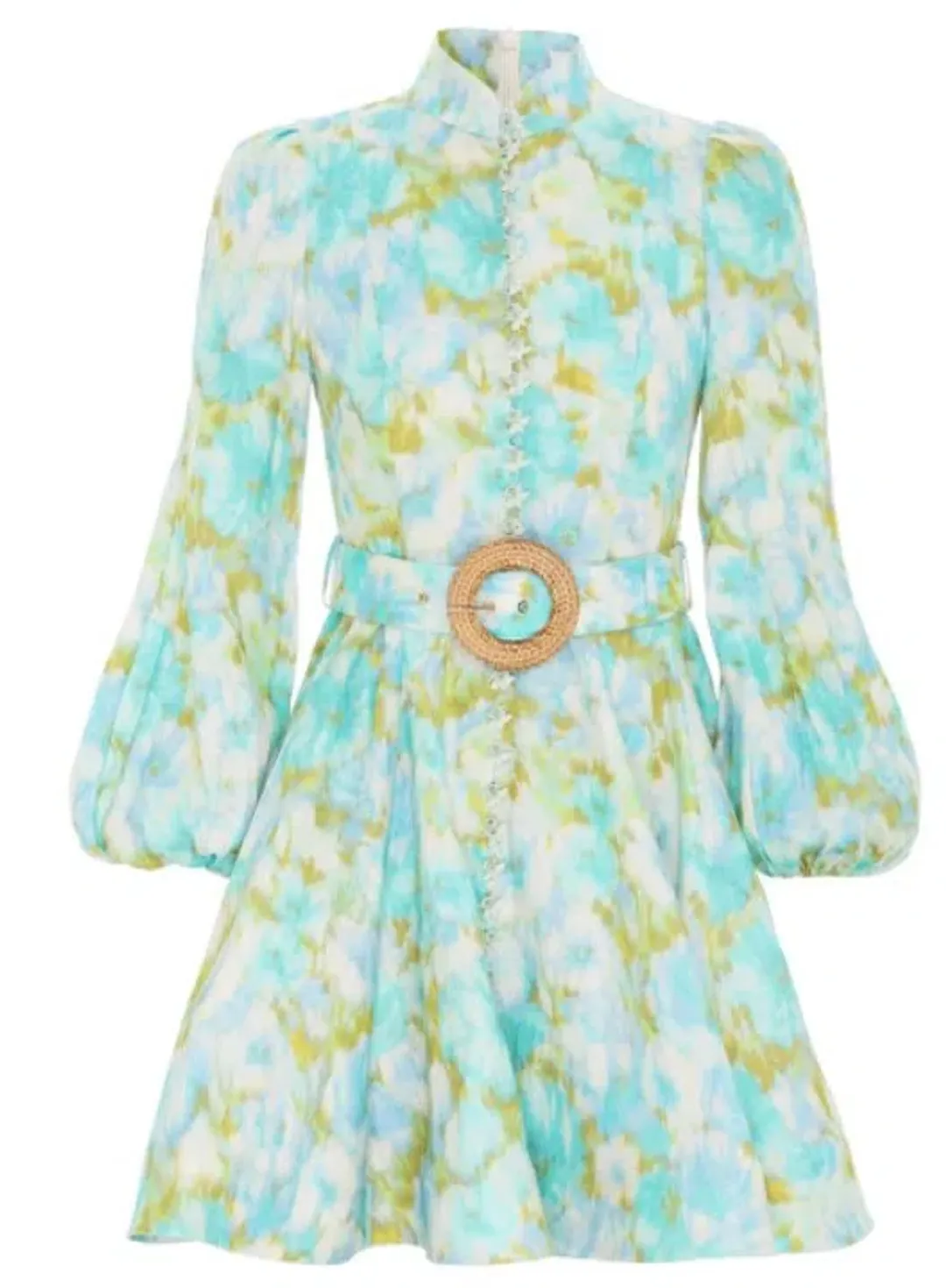 Zimmermann High Tide Buttoned Mini Dress Floral Size 1 / Au 10 for rent on The Volte - main image