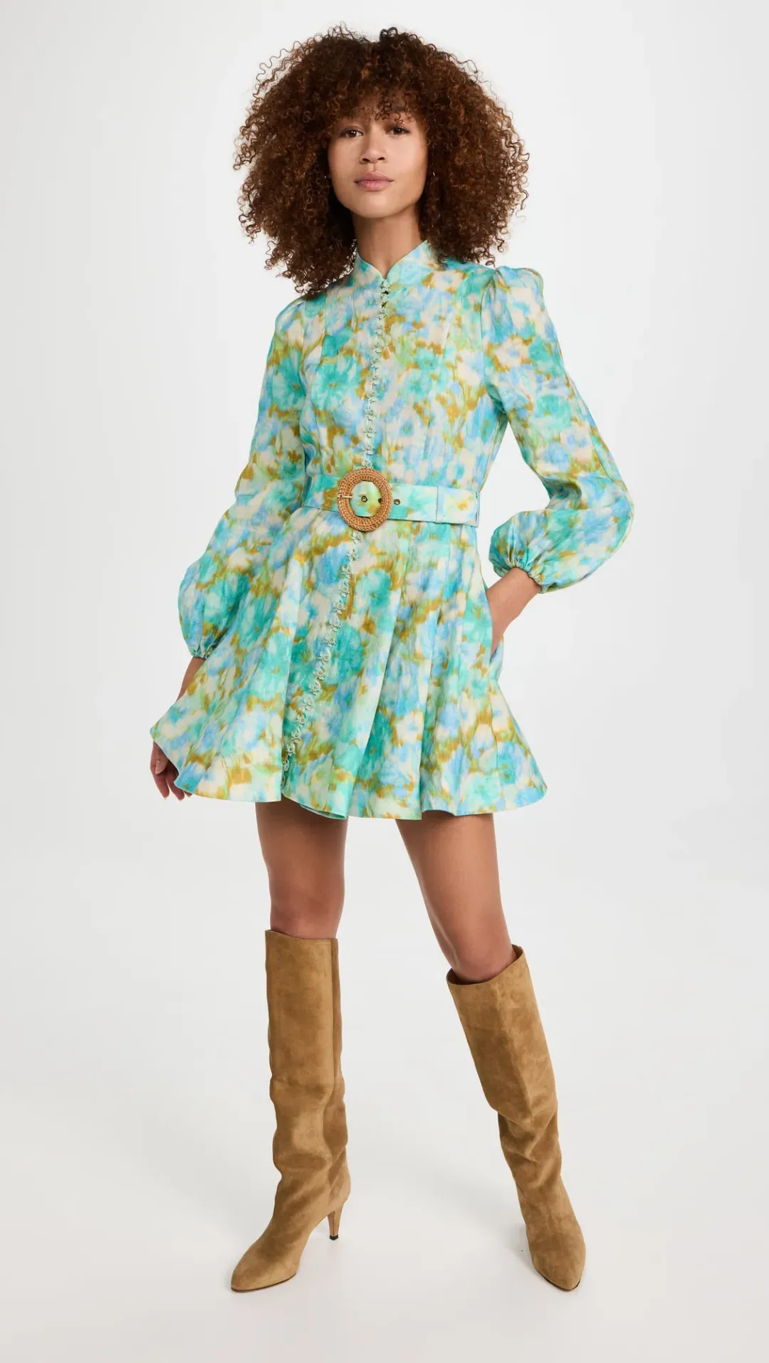 Zimmermann High Tide Buttoned Mini Dress Floral Size 1 / Au 10 for rent on The Volte - main image