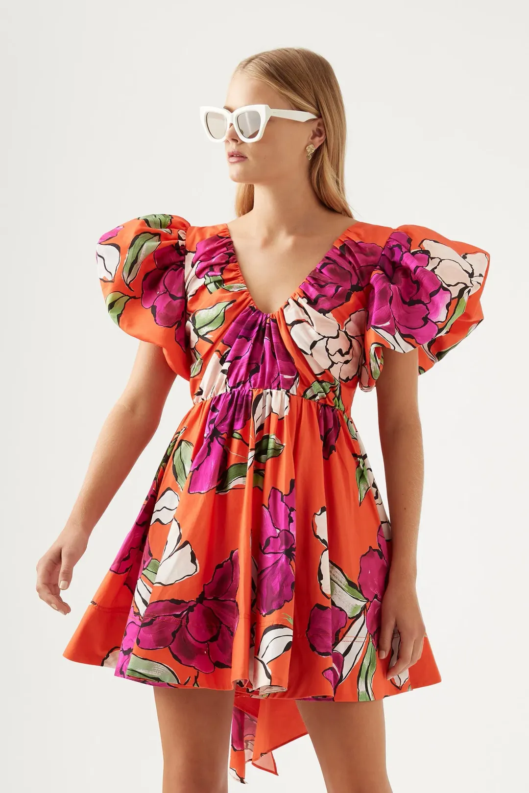 Aje Gretta Bow Back Mini Dress Floral Size 6 / XS for rent on The Volte - main image