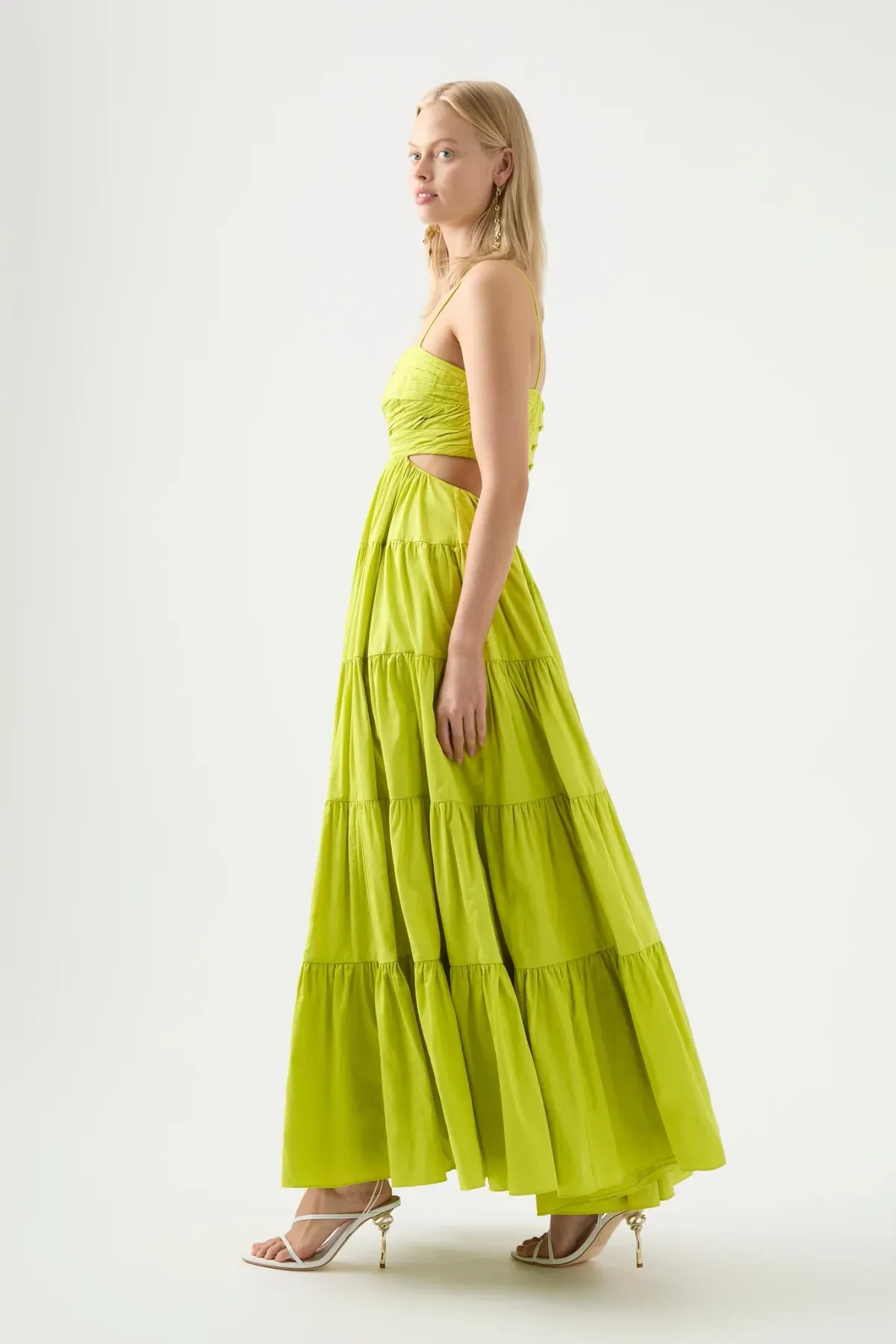 Aje Sartre Tiered Maxi Dress Green Size 8 / S - Image 4