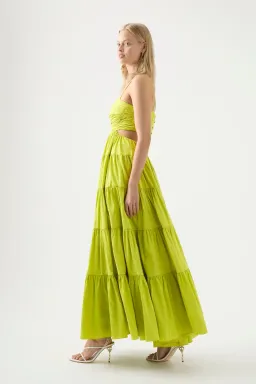 Aje Sartre Tiered Maxi Dress Green Size 8 / S for rent on The Volte - image 4