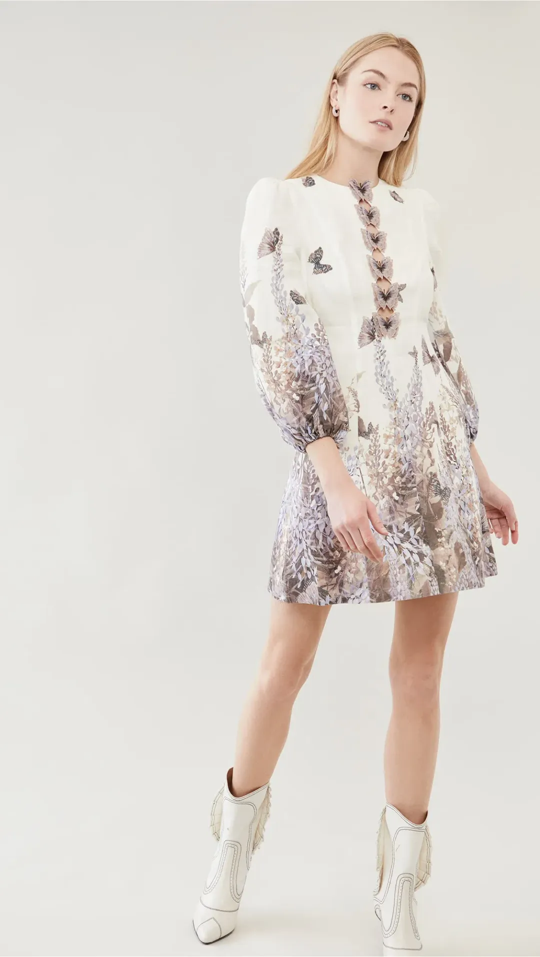 Zimmermann Luminous Butterfly Mini Dress Print Size 3/AU 14 for rent on The Volte - main image
