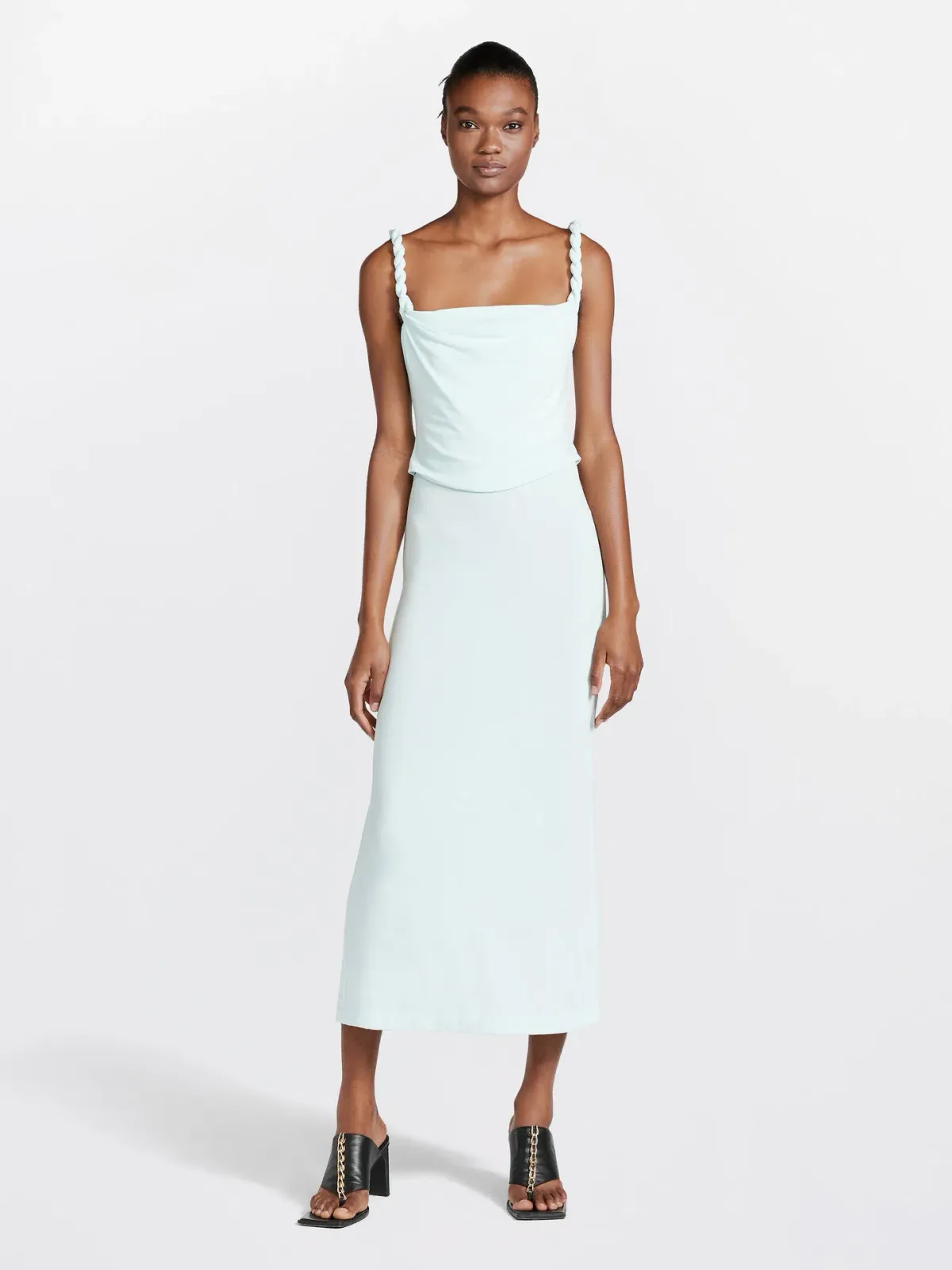 Dion Lee Rope Drape Dress in Clear Blue Size 8 - Image 1