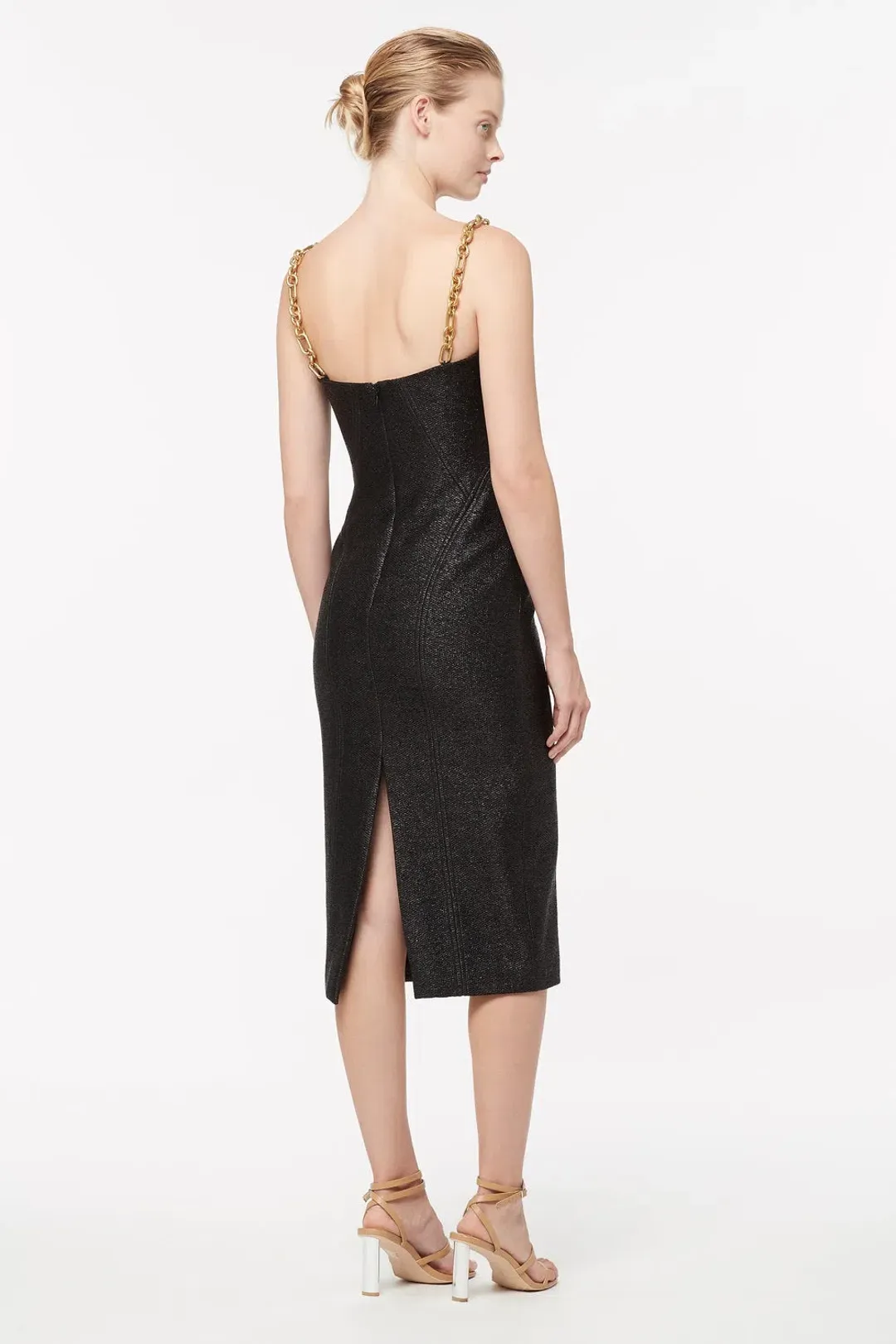 Manning Cartel Neo Classic Midi Dress with Chain Straps Black Size 12 for rent on The Volte - main image