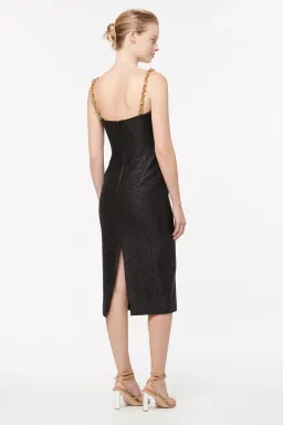 Manning Cartel Neo Classic Midi Dress with Chain Straps Black Size 12 for rent on The Volte - image 2