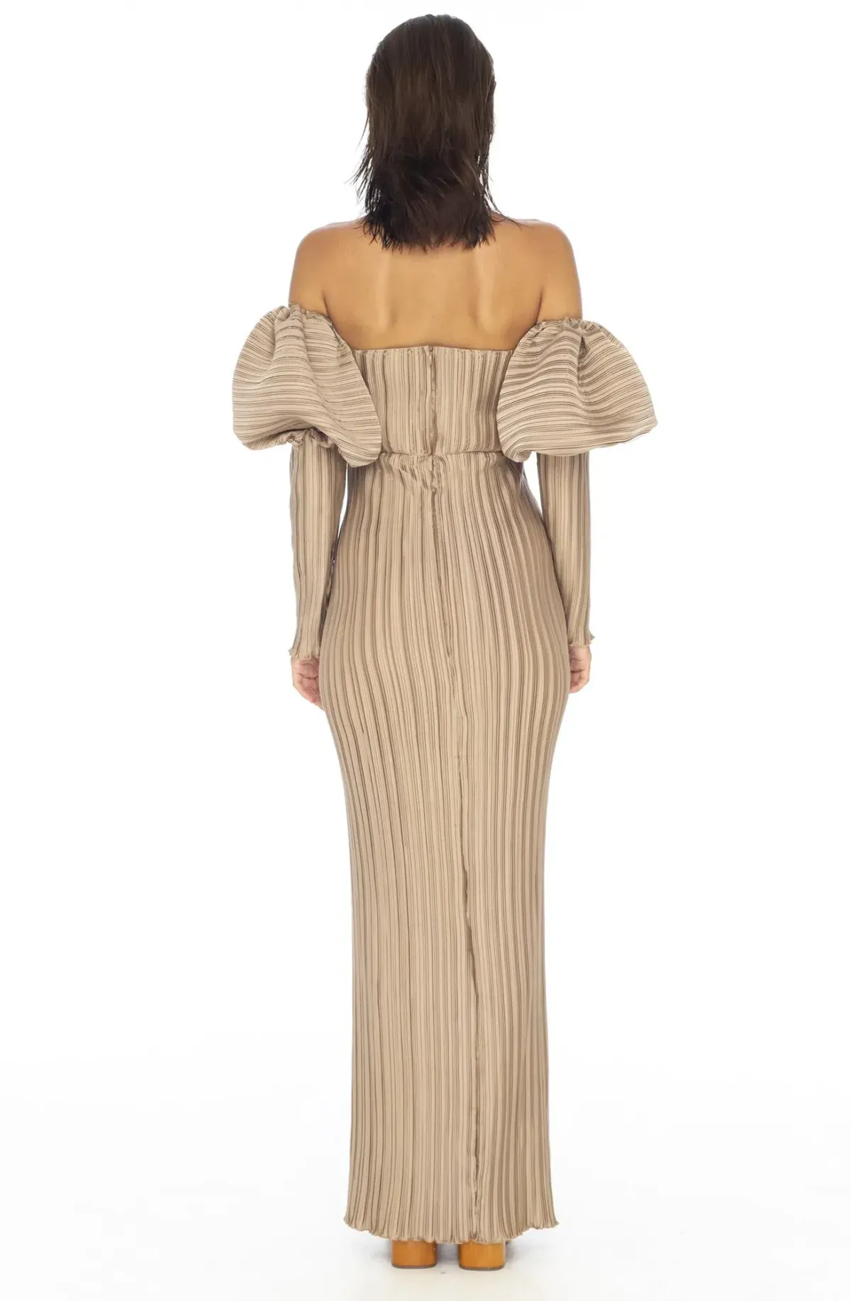 L'Idee Sirene Dress Beige Size 8 - Image 3