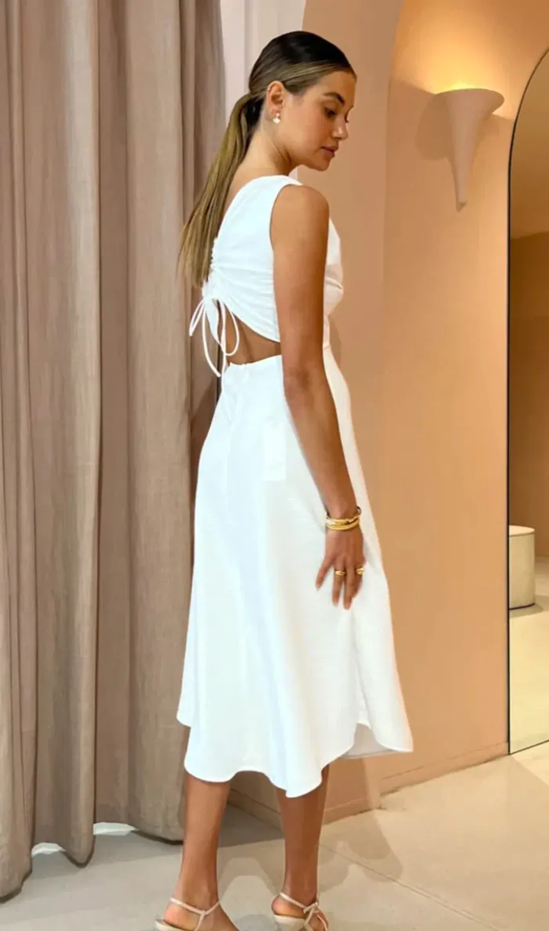 One Fell Swoop Marni Midi Dress in Pulsar White Size 10 for rent on The Volte - main image