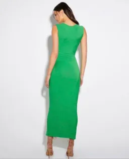 Effie Kats Carli Keyhole Midi Dress in Jungle Green Size 10 for rent on The Volte - image 3