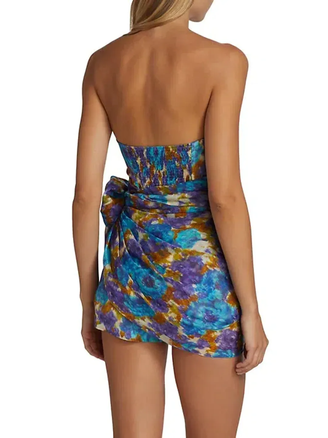 Zimmermann High Tide Wrap Playsuit Blue Ikat Floral Size 0 / Au 8 for rent on The Volte - main image