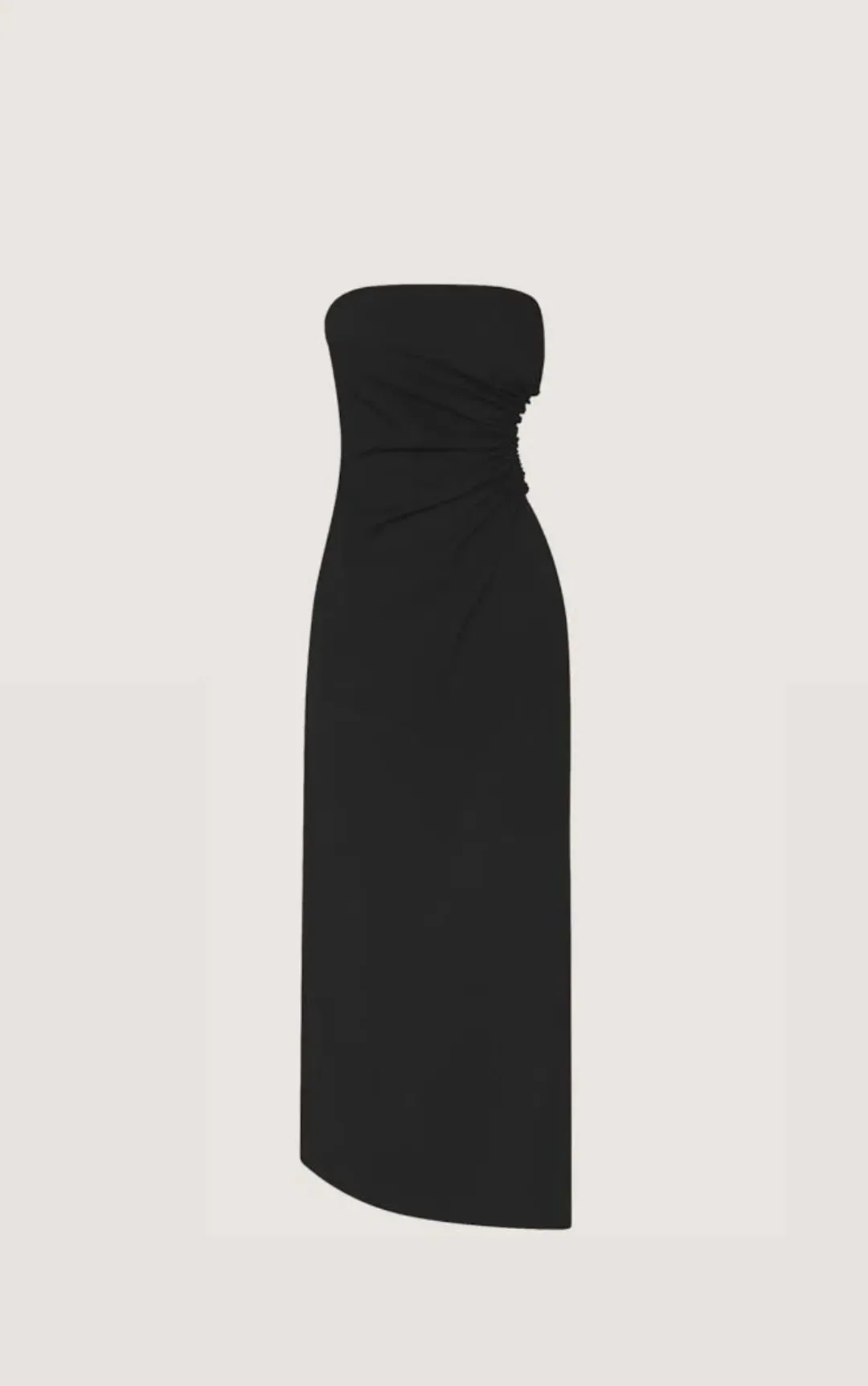 By Johnny Selena Strapless Midi Dress Black Size 8 / S for rent on The Volte - main image