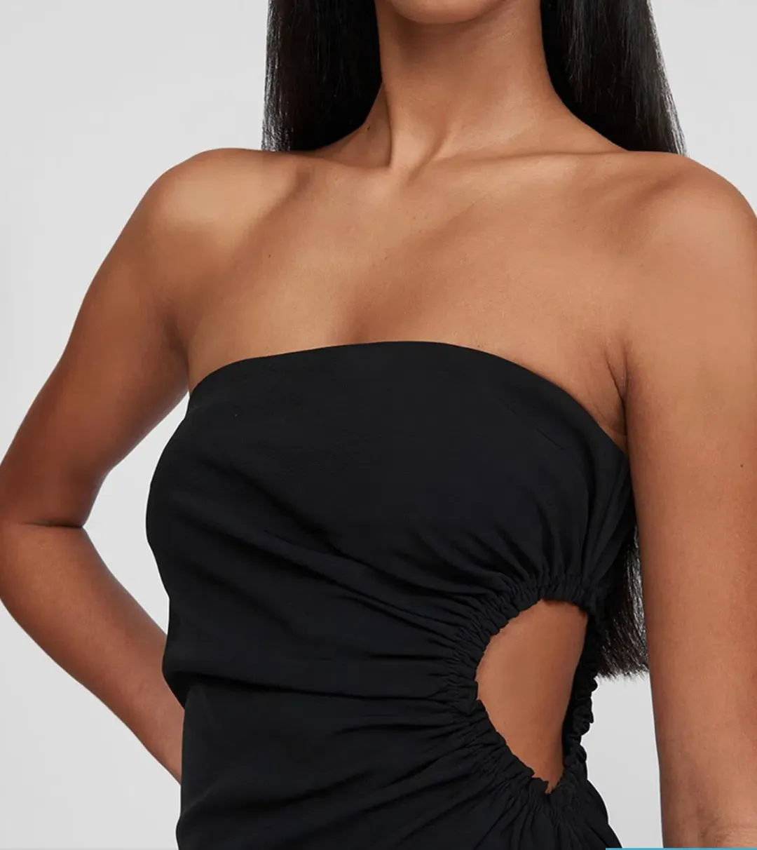By Johnny Selena Strapless Midi Dress Black Size 8 / S for rent on The Volte - main image
