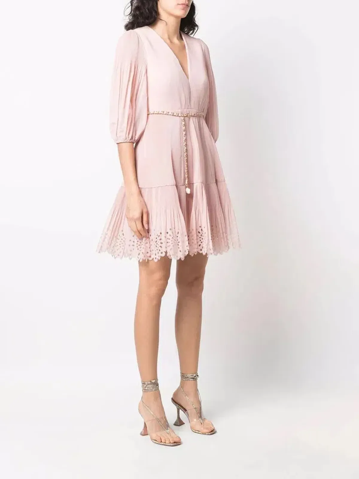 Zimmermann Pleated Mini Dress Pink Size 0 / Au 8 - Image 2