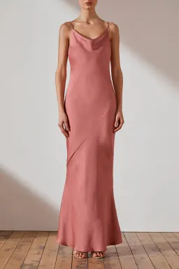 Shona Joy Luxe Bias Cowl Slip Dress Rose Size 10 for rent on The Volte - image 1