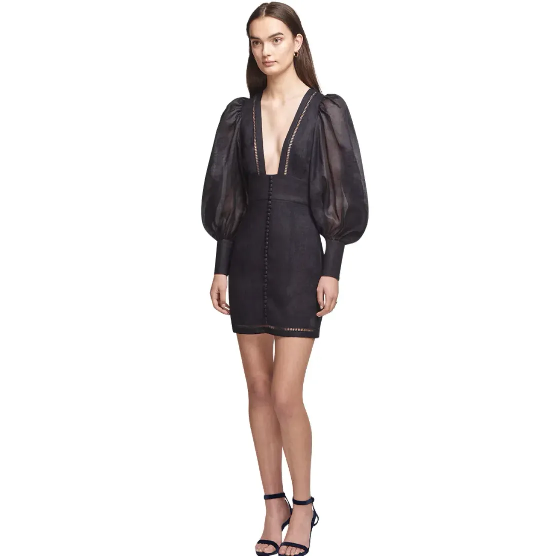 Joslin Studio Valerie Linen Ramie Dress Black Size 12 for rent on The Volte - main image