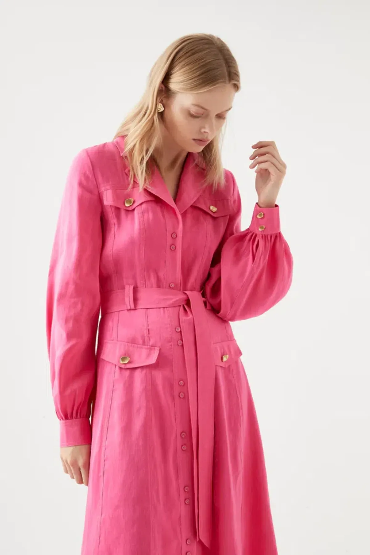 AJE Sophie Shirt Midi Dress Berry Size 10 - Image 2