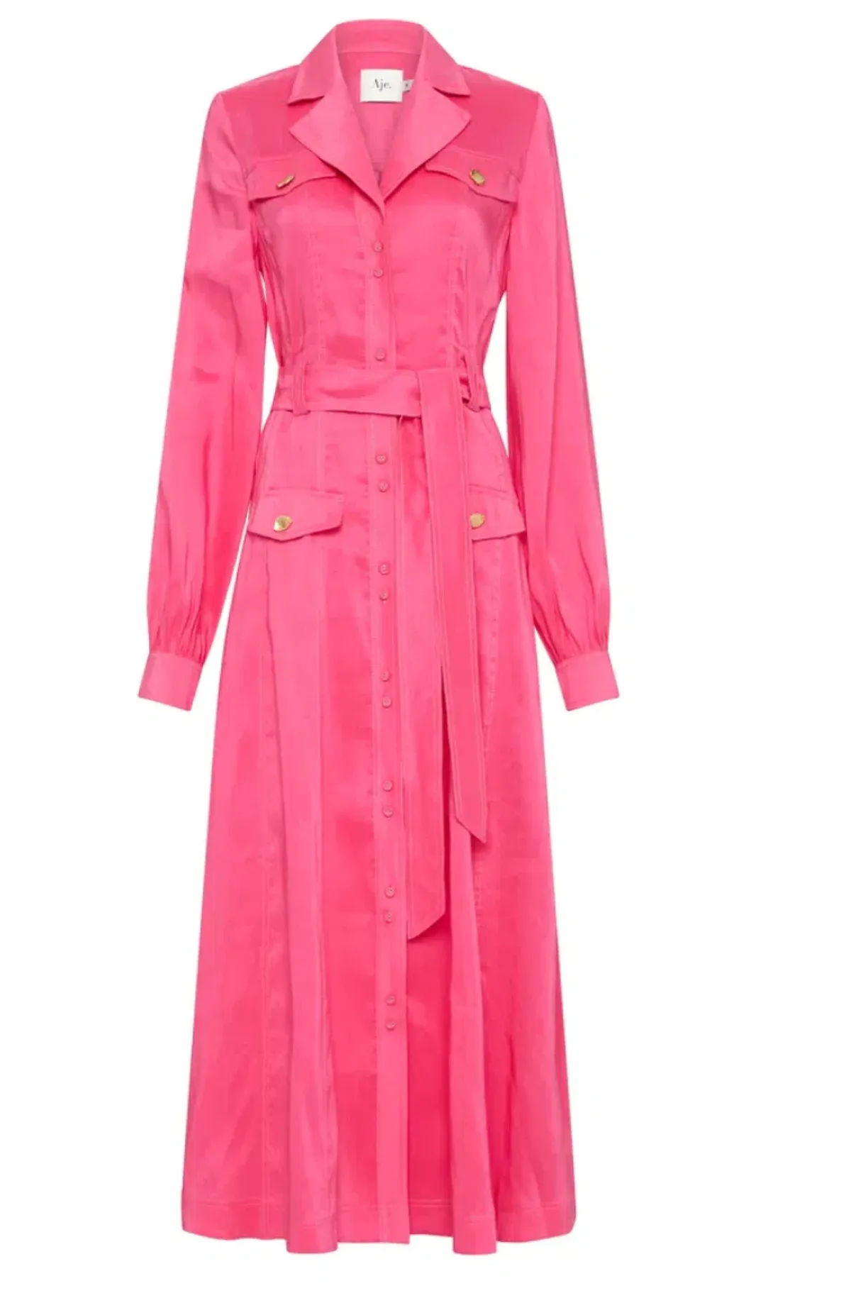 AJE Sophie Shirt Midi Dress Berry Size 10 - Image 4