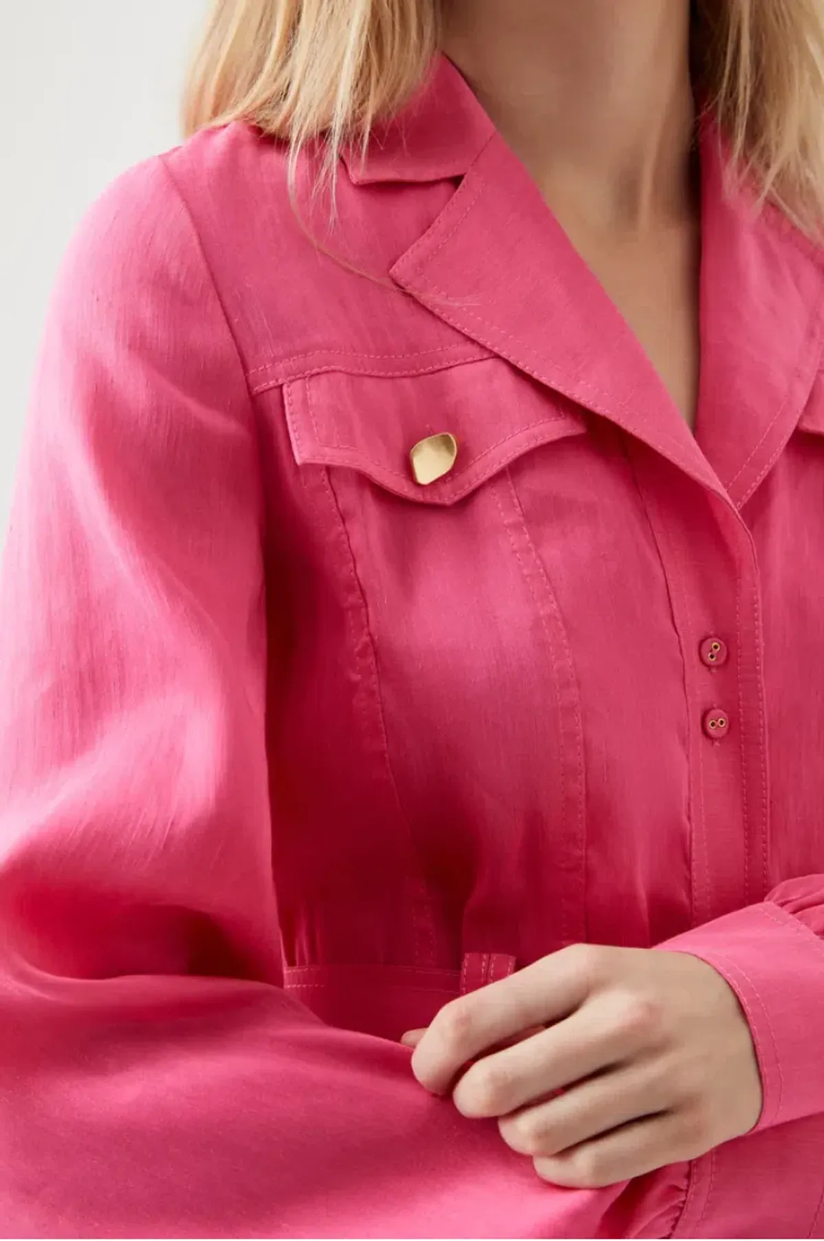 AJE Sophie Shirt Midi Dress Berry Size 10 - Image 3